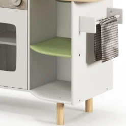 Cocinita infantil Aiyaplay con utensilios madera 3-6A blanco 89x84x34 cm