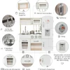 Cocinita infantil Homcom con sonidos+accesorios +3A blanco/madera 82x77x30 cm