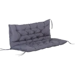 Cojín para asiento Outsunny 2 plazas con 6 cordones gris oscuro 10x132x110 cm
