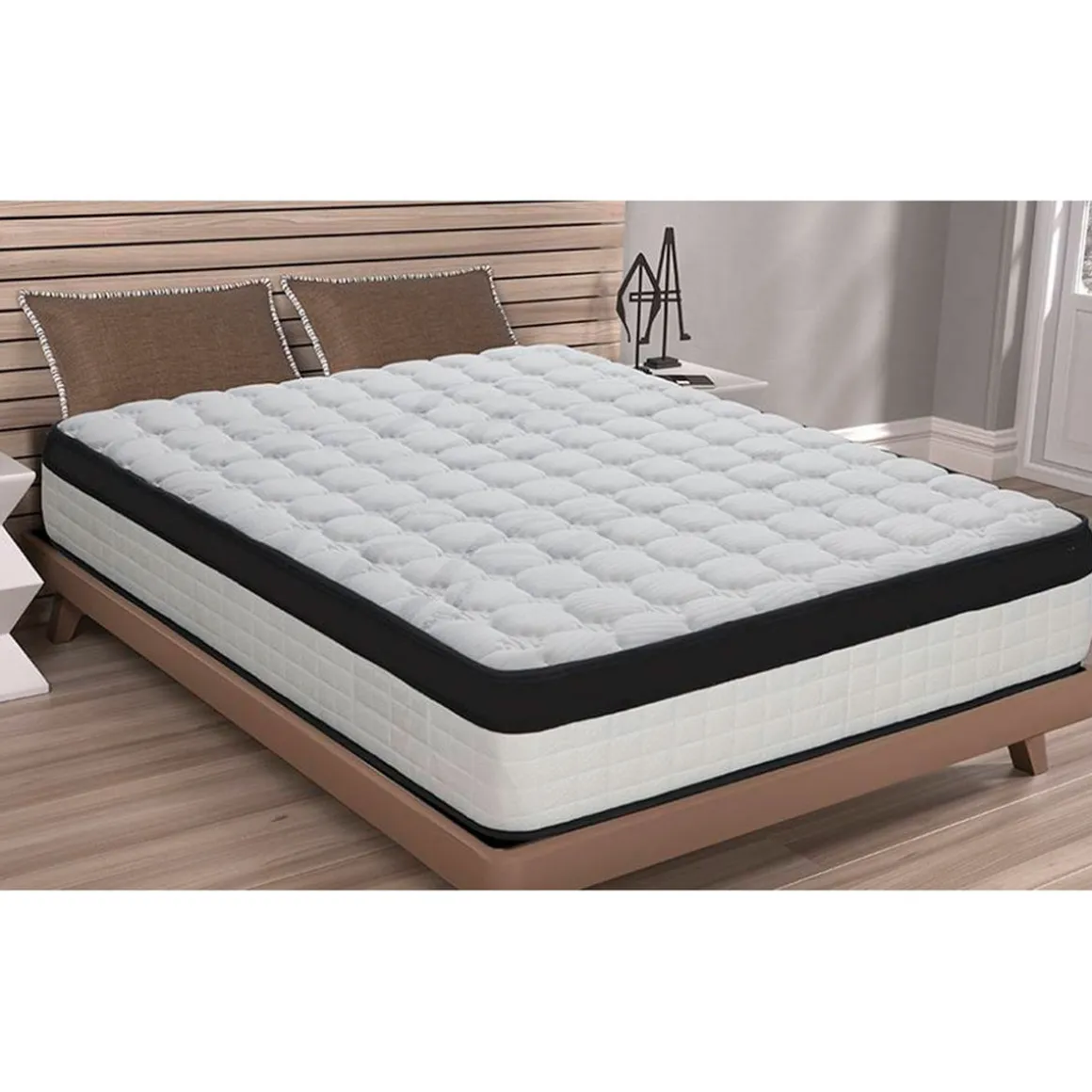 Colchón Carbono Evolution Matris viscoelástica núcleo HR efecto antiestrés blanco