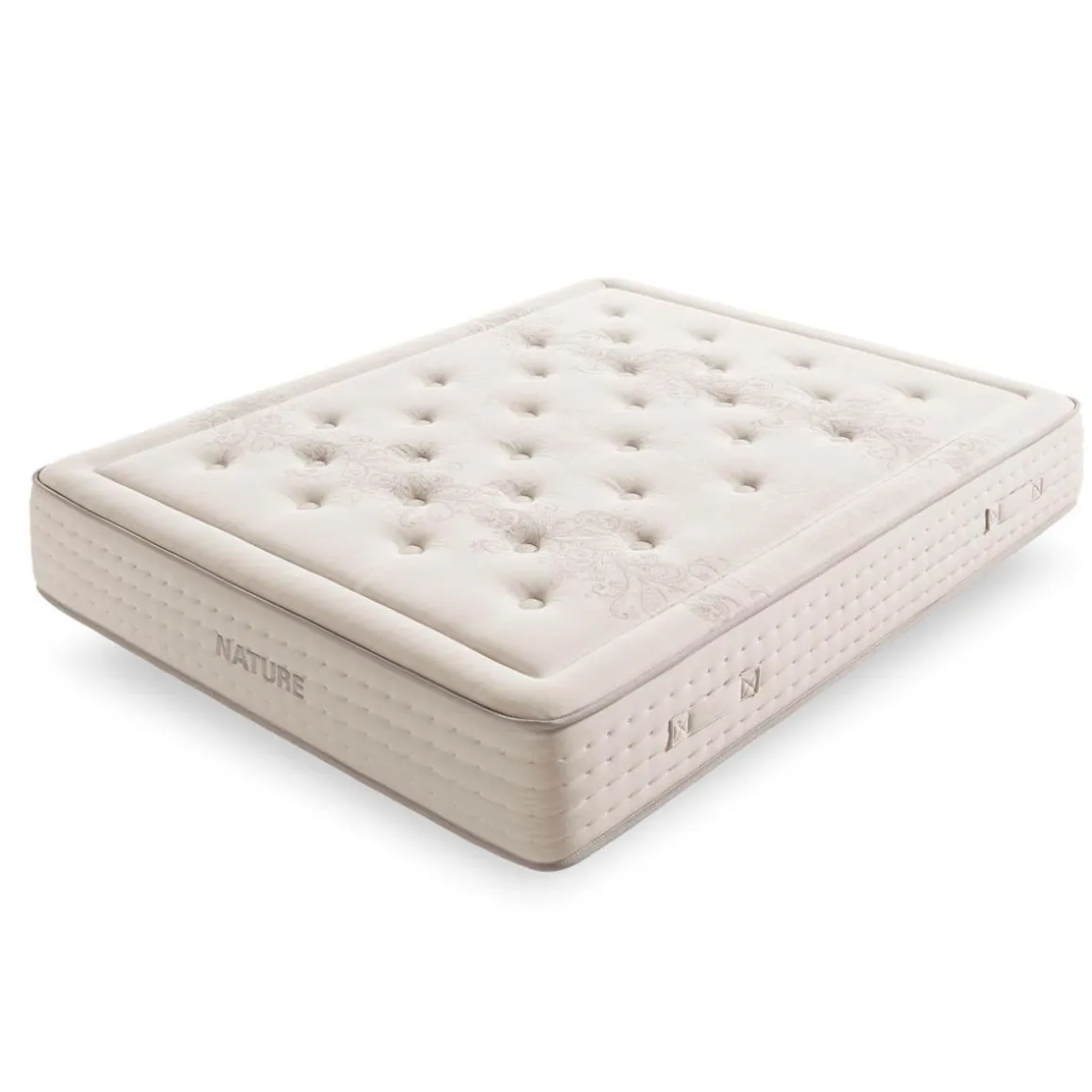 Colchón de muelles ensacados Artesanal Vip Nature tejido Jacquard firmeza media-alta crema 30 cm