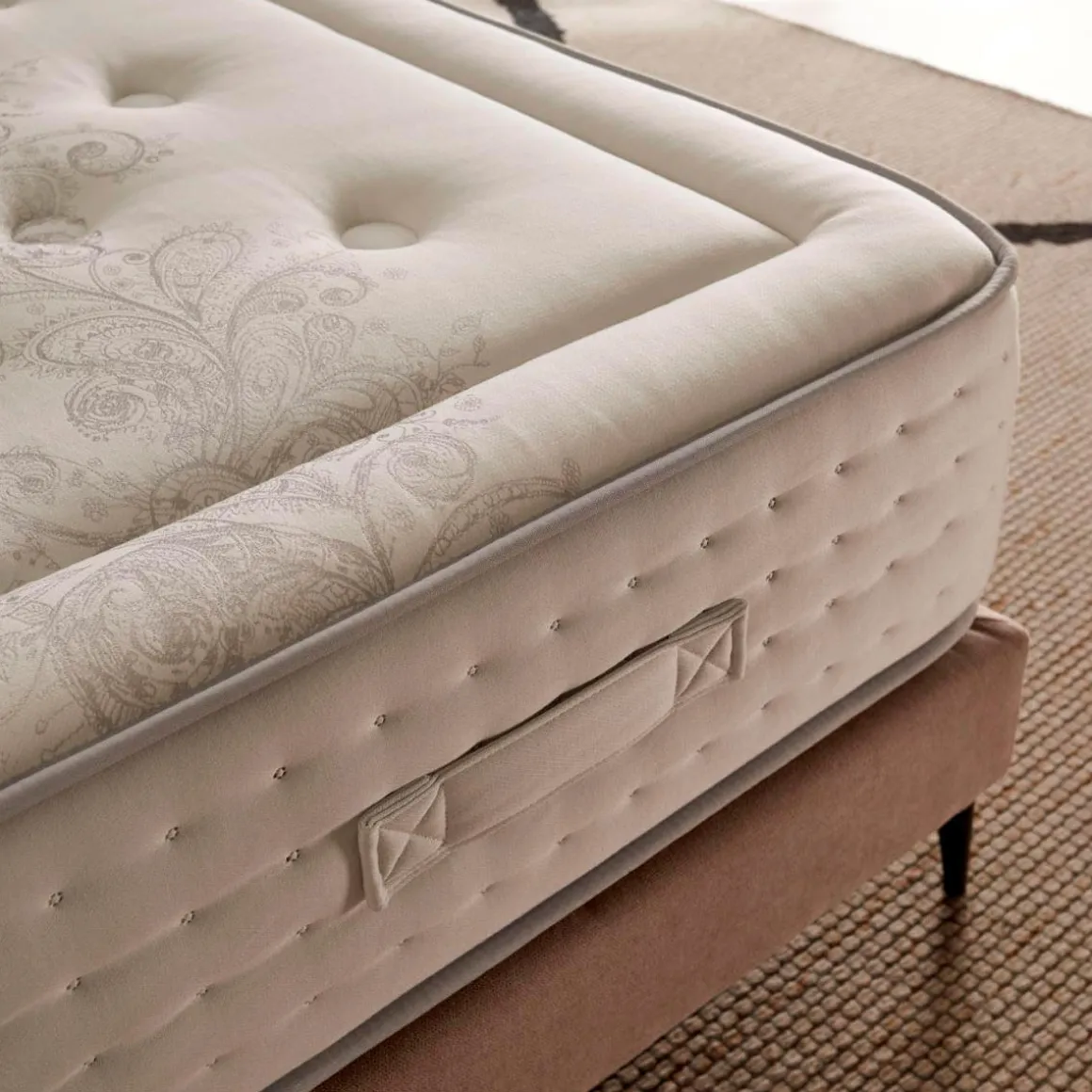 Colchón de muelles ensacados Artesanal Vip Nature tejido Jacquard firmeza media-alta crema 30 cm