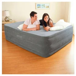 Colchón hinchable Dura-Beam Deluxe Comfort-Plush con bomba gris 56x152x203 cm