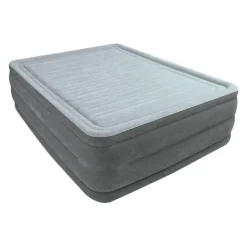 Colchón hinchable Dura-Beam Deluxe Comfort-Plush con bomba gris 56x152x203 cm