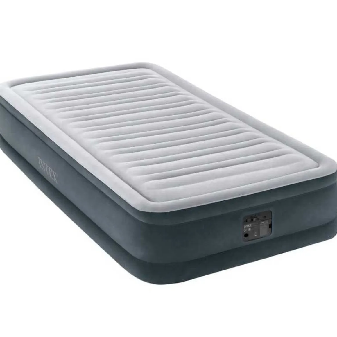 Colchón hinchable Dura-Beam Deluxe Comfort-Plush Intex con bomba eléctrica gris 99x191 cm