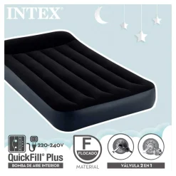 Colchón hinchable Dura-Beam Standard Pillow Rest Classic con bomba negro 25x99x191 cm