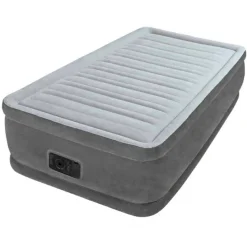 Colchón hinchable individual Dura-Beam Plus Intex con bomba eléctrica gris 46x99x191 cm