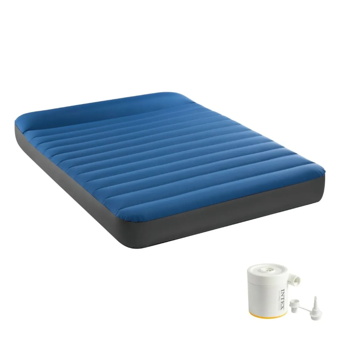 Colchón hinchable Intex Matress Full 2 personas + eléctrico azul/gris 22x137x191 cm