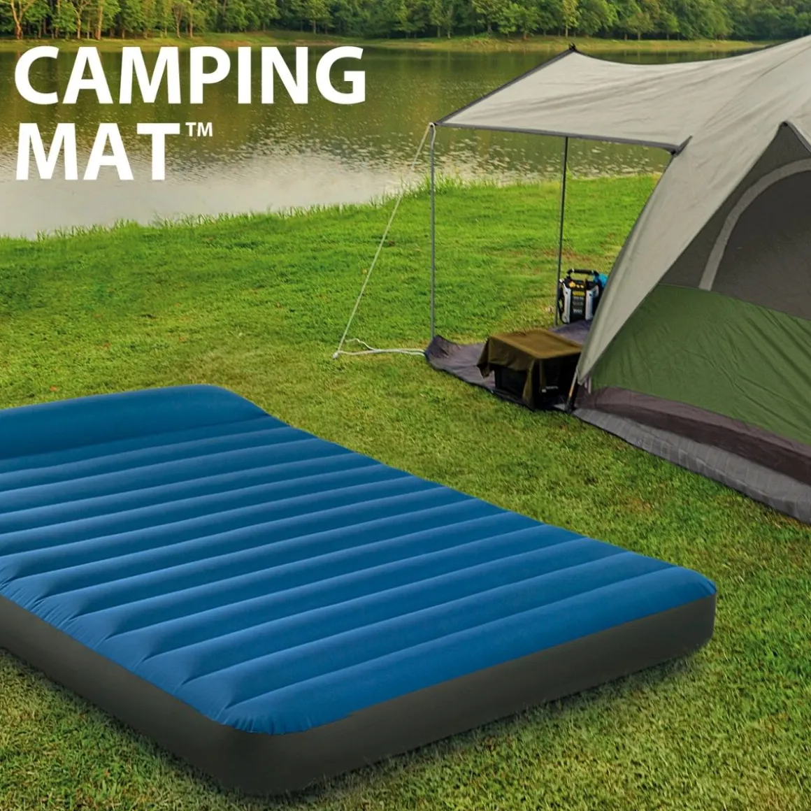 Colchón hinchable Intex Matress Full 2 personas + eléctrico azul/gris 22x137x191 cm