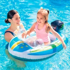 Colchoneta hinchable infantil Barca azul +3 años