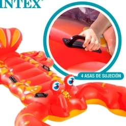 Colchoneta hinchable Intex langosta 4 asas +3A rojo 137x213 cm