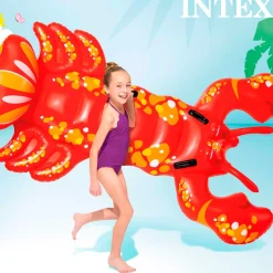 Colchoneta hinchable Intex langosta 4 asas +3A rojo 137x213 cm