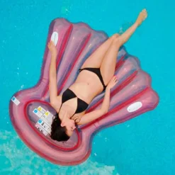 Colchoneta hinchable Shell Jumbo +14A rosa 160x160 cm