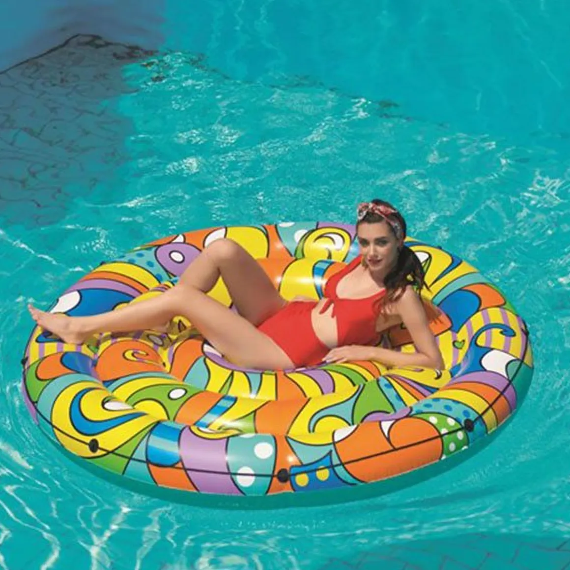 Colchoneta Isla Flotante multicolor 173x173 cm