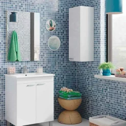 Columna de baño Koncept 1 puerta blanco 85x30x25 cm