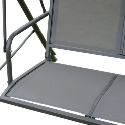 Columpio balancín Torre Outsunny 3 plazas toldo ajustable gris 159x175x118 cm