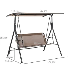 Columpio de jardín Outsunny 2 plazas 172x110x155 cm