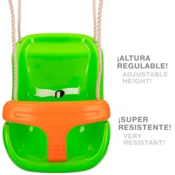 Columpio Infantil Cb Toys Doble Sistema De Seguridad 10m Naranja Verde 50 37 42 5 Cm