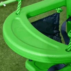 Columpio infantil Huelva Outsunny 6-36M protección 360º verde 122x122x146 cm