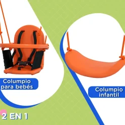 Columpio Speed Outsunny silla 2 en 1 +6M multicolor 182x180x160 cm