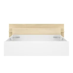 Composición de dormitorio Tori cabecero y estructura de cama con 4 cajones blanco/natural 73x181,2x216,4 cm