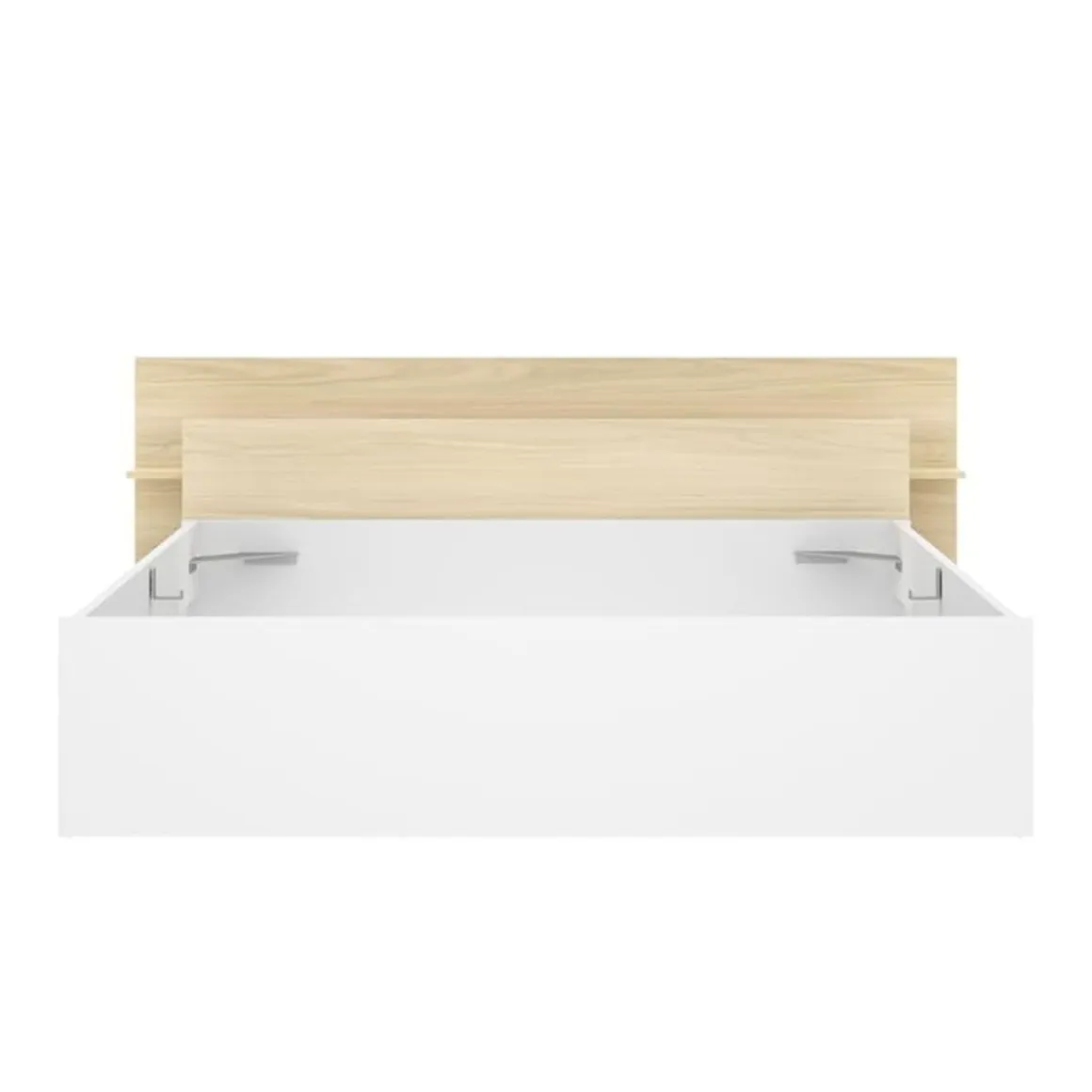 Composición de dormitorio Tori cabecero y estructura de cama con 4 cajones blanco/natural 73x181,2x216,4 cm