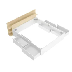 Composición de dormitorio Tori cabecero y estructura de cama con 4 cajones blanco/natural 73x181,2x216,4 cm