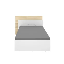 Composición de dormitorio Pack Tori cabecero y canapé abatible blanco/natural 73x108,2x213,4 cm