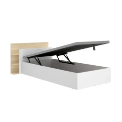 Composición de dormitorio Pack Tori cabecero y canapé abatible blanco/natural 73x108,2x213,4 cm