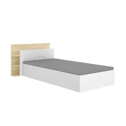 Composición de dormitorio Pack Tori cabecero y canapé abatible blanco/natural 73x108,2x213,4 cm