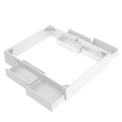 Composición de dormitorio Pack Len cabecero + estructura cama + 2 mesitas de noche blanco 96x251x196,4 cm