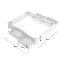 Composición de dormitorio Pack Len cabecero + estructura cama + 2 mesitas de noche blanco 96x251x196,4 cm