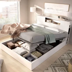 Composición de dormitorio Pack Ten cabecero con canapé abatible blanco 95,5x157,2x213,4 cm