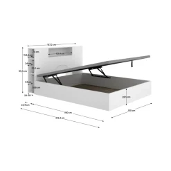 Composición de dormitorio Pack Ten cabecero con canapé abatible blanco 95,5x157,2x213,4 cm
