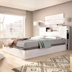 Composición de dormitorio Pack Ten cabecero con canapé abatible blanco 95,5x157,2x213,4 cm