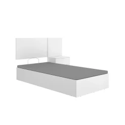 Composición de dormitorio Pack Flow cabecero con mesita y canapé abatible blanco 96x141x190 cm