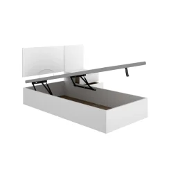Composición de dormitorio Pack Flow cabecero con mesita y canapé abatible blanco 96x141x190 cm
