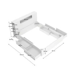 Composición de dormitorio Pack Ten cabecero con canapé 4 cajones blanco 95,5x160x243,2 cm
