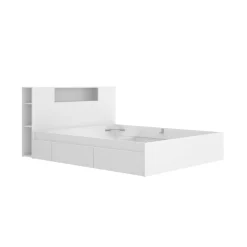 Composición de dormitorio Pack Ten cabecero con canapé 4 cajones blanco 95,5x160x243,2 cm