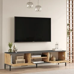 Composición de salón Ezequiel mueble de TV y mesa de centro cambria/antracita