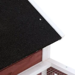 Conejera PawHut 2 niveles con rampa granate 92x122x62,6 cm