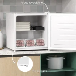 Congelador vertical Homcom 35L temperatura regulable E blanco 48,8 cm