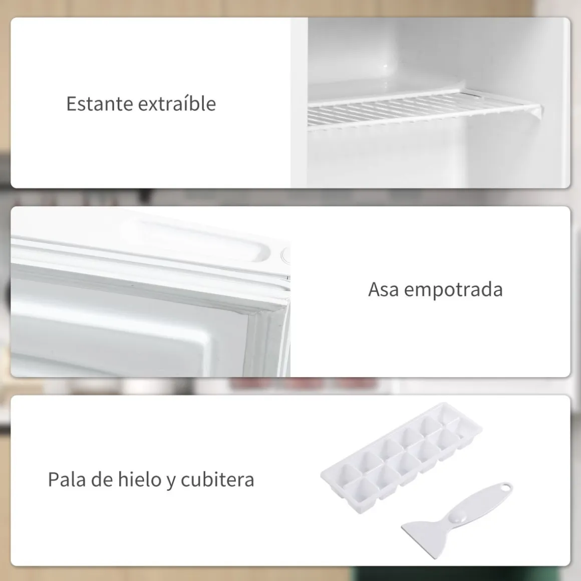 Congelador vertical Homcom 35L temperatura regulable E blanco 48,8 cm