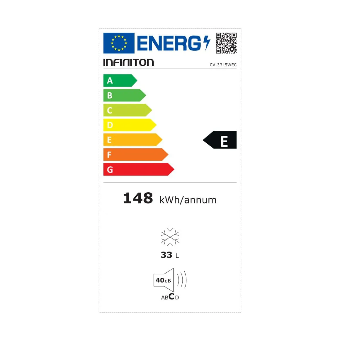 Congelador vertical Infiniton CV-33L5WEC 33L Defrost E blanco 51 cm