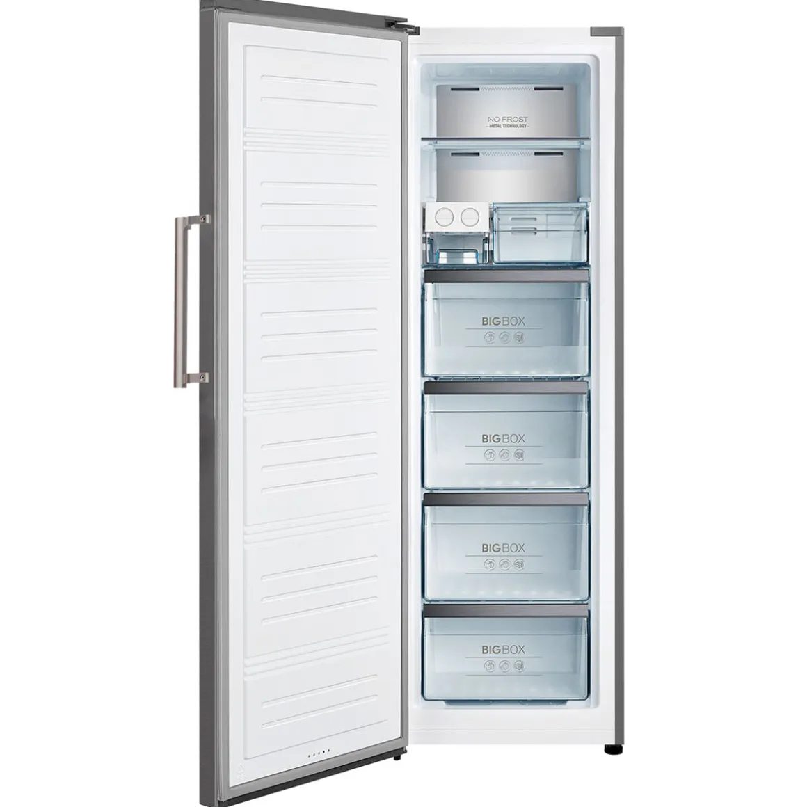Congelador vertical Infiniton CV-1HE85 No Frost Metal Technology 274L E inox 185,5 cm