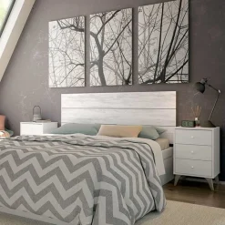 Conjunto cabecero y 2 mesitas Sweet para camas de 135-150 cm blanco velho/artik