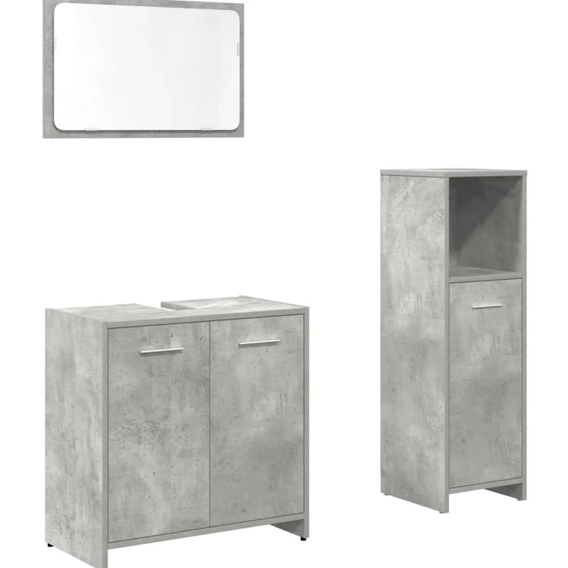 Conjunto de baño Gales mueble de lavabo + espejo + armario gris