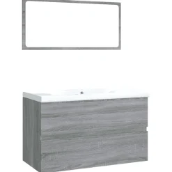 Conjunto de baño San Cristóbal madera gris 45x80x39,5 cm