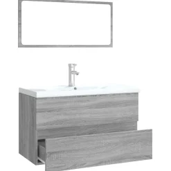 Conjunto de baño San Cristóbal madera gris 45x80x39,5 cm