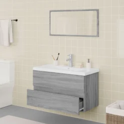 Conjunto de baño San Cristóbal madera gris 45x80x39,5 cm